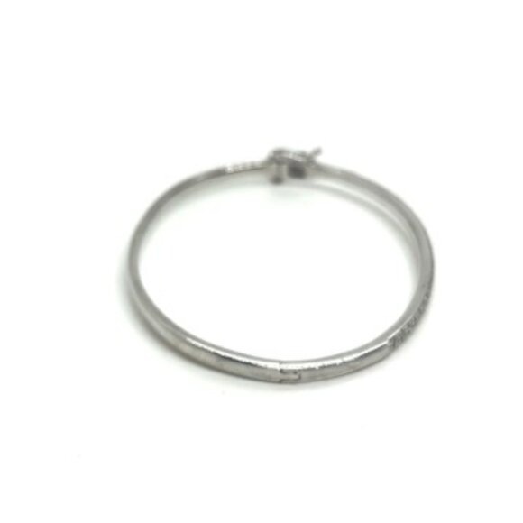 VINTAGE SUN 925 STERLING SILVER HINGED BANGLE BRACELET WOMENS DIAMOND ACCENTS - Picture 6 of 13